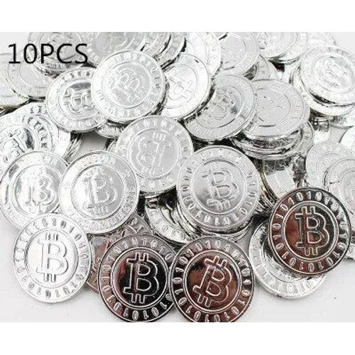 Silver 10 Pcs - Pièces De Monnaie En Plastique Pour Ixd'halloween, Accessoires De Cosplay, Jouets Pour Enfants, 7,5