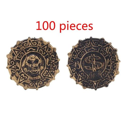 100pcs - Pièces D'or De Pirate Aztèque Pour Enfants, Pièces D'or D'halloween, Couture Pour Enfants, Cosplay 7,5, Accessoires De Sagesse, Poker, Casino, Jeu De Jetons, Jouets