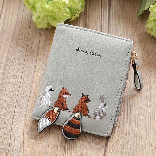 Porte-Monnaie Vintage Pour Femmes Et Enfants, Nouveaux Portefeuilles, Animal De Dessin Animé, Renard, Couleurs Acidulées, Porte-Monnaie