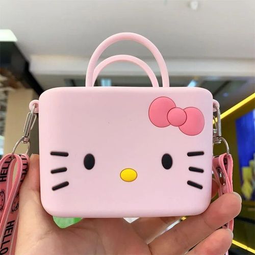 Chat Rose - Porte-Monnaie En Silicone Avec Sangle Pour Enfants, Mini Porte-Monnaie De Dessin Animé, Jouets Pour Enfants, Cadeaux D'anniversaire De Festival Pour Filles, Nouveau