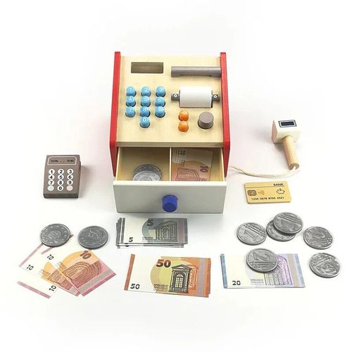 Simulation De Caisse Enregistreuse Montessori En Bois Pour Enfants, Maison De Jeu, Jouets, Cadeaux