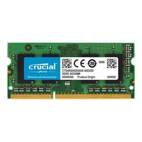 Crucial - DDR3 - module - 8 Go - SO DIMM 204 broches - 1600 MHz / PC3-12800 - CL11 - 1.35 / 1.5 V - mémoire sans tampon - non ECC - pour Apple iMac (Après 2011); Mac mini (milieu 2011); MacBook...