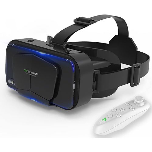 Kgabery-Lunettes Vr 3d,Réalité Virtuelle Pour Films Et Jeux 3d,Compatible Avec Smartphones 4,7 À 7 Pouces,Contrôleur Sans Fil Inclus,Noir
