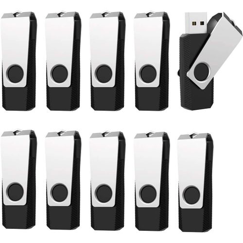 KGABERY-Clé Usb 16 Go 3.0,Lot De 10 Clé Usb 16 Go 3.0,Pivotante Cle Usb 3.0 16Go,Usb 16Go Stockage Externe Pour Pc Ordinateurs (Noir)