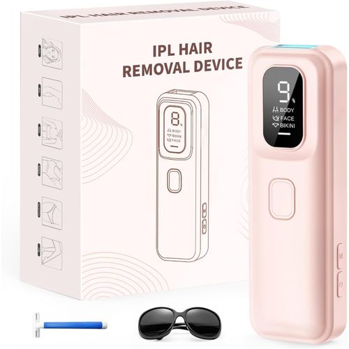 Kgabery-Épilateurs Lumière Pulsée,Ipl Épilateur Laser Definitive-3 Modes,9 Niveaux D'énergie Épilation Laser Indolore Pour Aisselles/Visage/Maillot,Femmes/Hommes-Rose