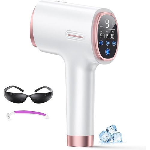Kgabery-3 En 1 Épilateur Lumière Pulsée Avec Refroidissement,Épilateur Laser Avec 9 Niveaux D'énergie,Fonctions Hr/Sc/Ra,Écran Tactile Lcd,Onde Lumineuse Rouge 600nm,Épilation Ipl Pour Femme,Rose
