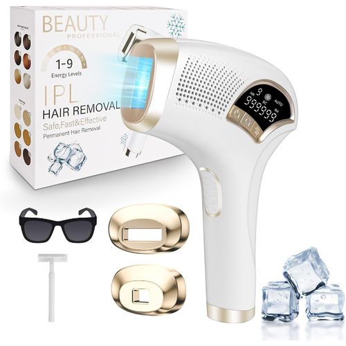 Kgabery-Épilateur À Lumière Pulsée,Hr/Sc/Ra 3-En-1 Ipl Épilateur Laser Avec 9 Niveaux D'énergie,999,999 Flashes Ipl Épilateur Electrique Avec 2 Modes Pour Femme Et Homme,Visage,Corps