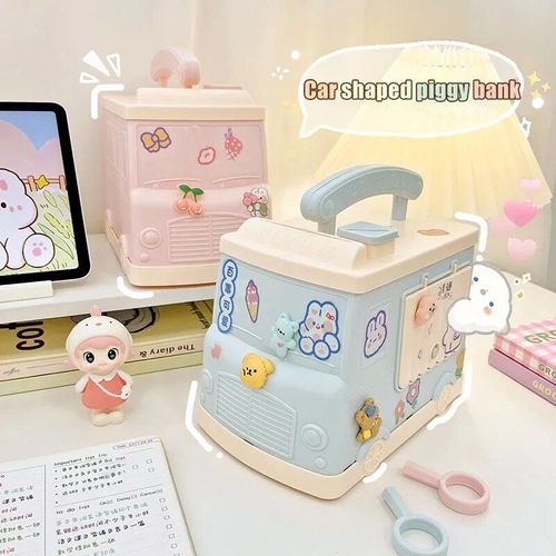 Patch rose-sticker-5 - Tirelire Créative avec Serrure pour Enfants, Interrupteur Bus, Cadeau d'Anniversaire, Jouets d'Épargne