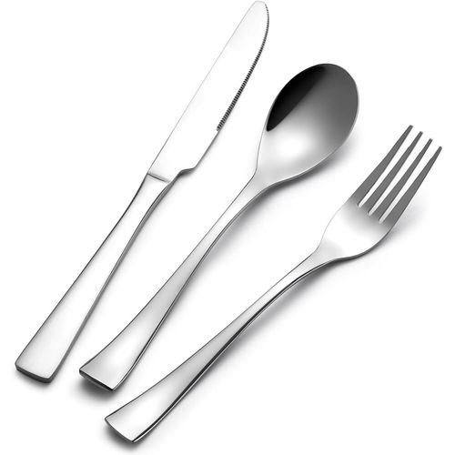 Kgabery-Set De Couverts De Table En Titane 3 Pièces,Service De Table Ménagère Comprenant Cuillère,Couteau,Fourchette,Élégant Couteaux De Table,Lave-Vaisselle