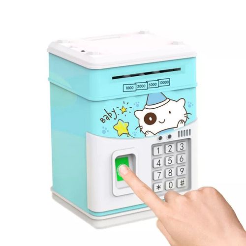 Dinosaure - Tirelire de dessin animé avec mot de passe pour enfants, mini tirelire, jouets Iko, sécurité, pièces de monnaie ChFukCash, dépôt automatique électronique, billets de banque