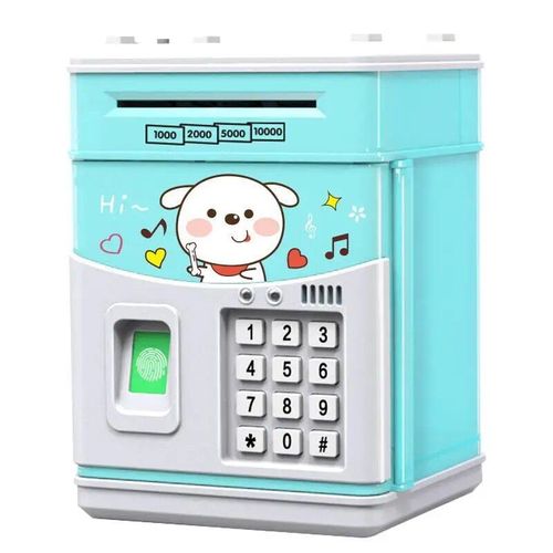 Chien - Tirelire de dessin animé avec mot de passe pour enfants, mini tirelire, jouets Iko, sécurité, pièces de monnaie ChFukCash, dépôt automatique électronique, billets de banque