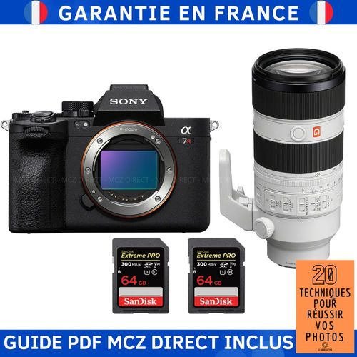 Sony A7R V + FE 70-200mm f/2.8 GM OSS II + 2 SanDisk 64GB Extreme PRO UHS-II SDXC 300 MB/s + Guide PDF MCZ DIRECT '20 TECHNIQUES POUR RÉUSSIR VOS PHOTOS'