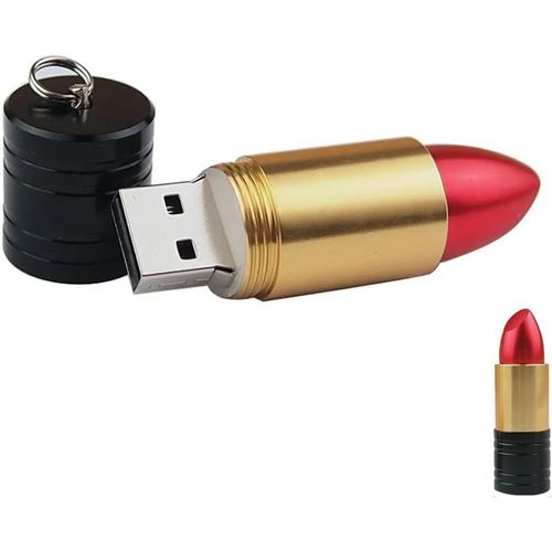 KGABERY-Rouge À Lèvres Rouge 64 Go,Stockage De Données De Mémoire De Rouge À Lèvres,Clé Usb Flash Pen Drive,Clé Usb 2.0