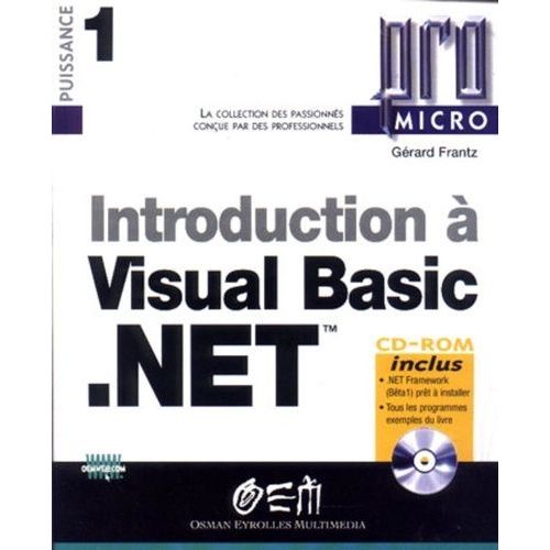 Introduction A Visual Basic.Net - Avec Cd-Rom