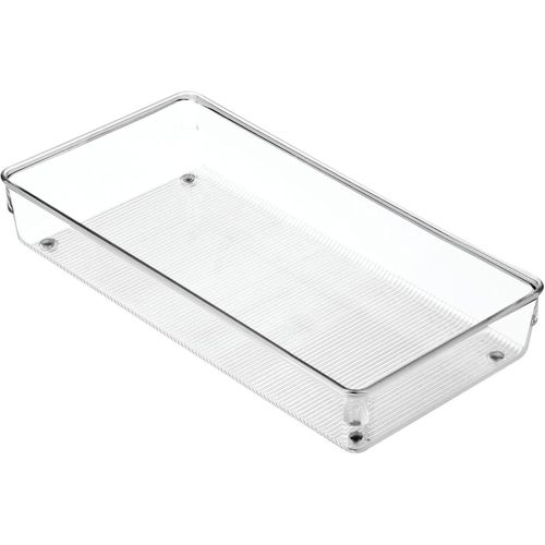 Idesign Linus Boite Stockage Pour Tiroir, Grand Bac Plastique Pour Couverts Et Autres Accessoires, Transparent, 15.2-Cm X 30.5-Cm X 5.1-Cm[Kit6501607]