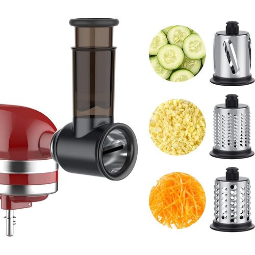 Accessoire De Trancheuse De Légumes Pour Kitchenaid Robot Pâtissier, Râpe À Fromage, Râpe À Légumes Avec 3 Lames En Acier Inoxydable, Accessoire De Râpe Coupe-Légumes (Noir)[KIT6503782]