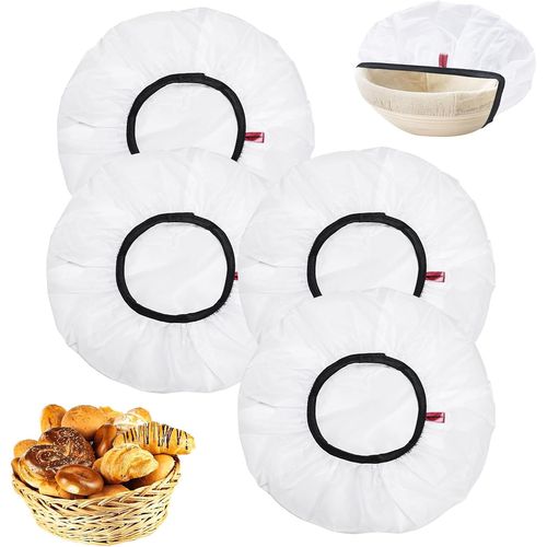 4 Pièces Couvertures Pour Panier De Fermentation, Housses Banneton Pour Pain, Couvercle Alimentaire Reutilisable, Film De Fermentation Ø 28 Cm Pour Pain, Accessoires Cuisson Pain[Kit6504650]