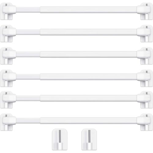 Tringle À Rideau En Filet En Plastique Réglable 15,7 À 27,5 Pouces Tringles À Rideaux De Douche Auto-Adhésives Barres De Placard Tiges De Tension Accessoires Rideaux Sans Perçage ([KIT6504310]