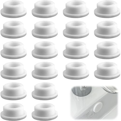 Bouchon Trop Plein Lavabo, 20 Pièces Couvercle De Trop-Plein Pour Lavabo, Couvercle De Trou De Trop-Plein Caoutchouc, Diamètre 22-24Mm, Pour Lavabos, Baignoires, Éviers De Cuisine[KIT6508558]