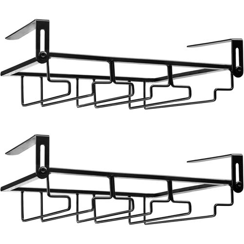 Porte-Verres Suspendu En Forme De C?ur Organiseur De Verres À Pied En Métal, 4 Slots Support À Verre À Vin Pour Utilisé Dans Le Bar, Armoire À Vin, Cuisine (Noir 3)[KIT6508578]