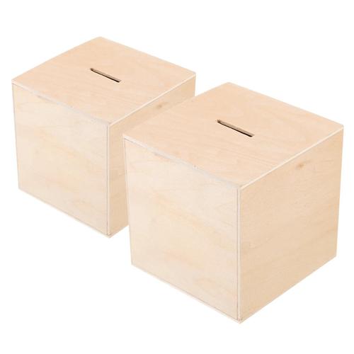Tirelire en bois réutilisable avec but d'économie et boîtes de