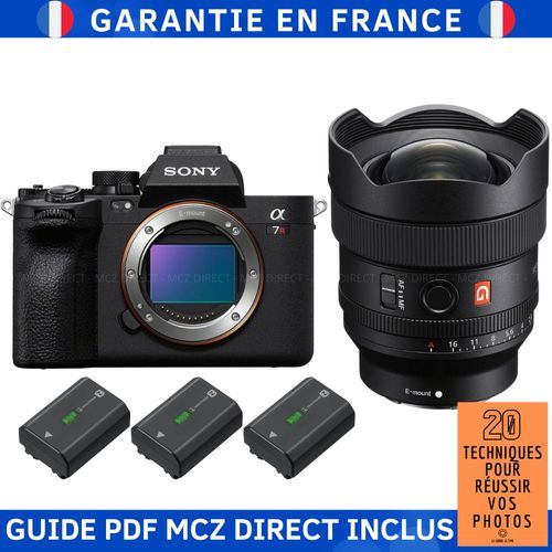 Sony A7R V + FE 14mm f/1.8 GM + 3 Sony NP-FZ100 + Guide PDF MCZ DIRECT '20 TECHNIQUES POUR RÉUSSIR VOS PHOTOS'