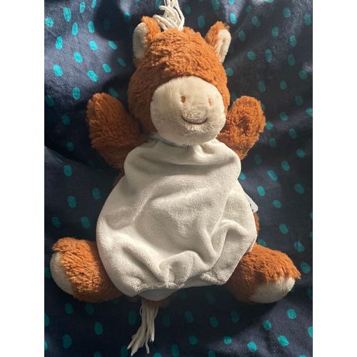 Kaloo Les amis Mocha le cheval doudou marionnette marron blanc 26cm