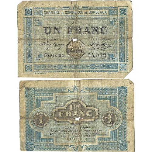 France - Billet - Chambre De Commerce De Bordeaux - Un Franc - 1917 - Jp.030.14 - 15-106