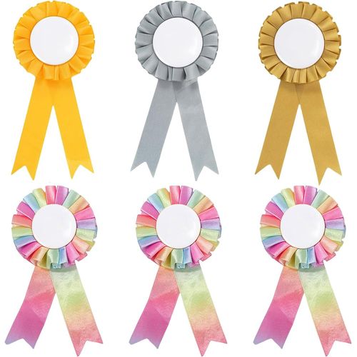Hobby Horse Rosettes Pour Gagnants, 6 N?uds En Or, Argent Et Arc-En-Ciel Pour Accessoires De Cheval[KIT6508801]
