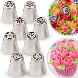 8 Douille Russe Pour Poche A Douille Patisserie Professionnelle Jetable Et Reutilisable - Accessoire Et Ustensile À Pâtisserie Pour Kit Patisserie[Kit6509743]