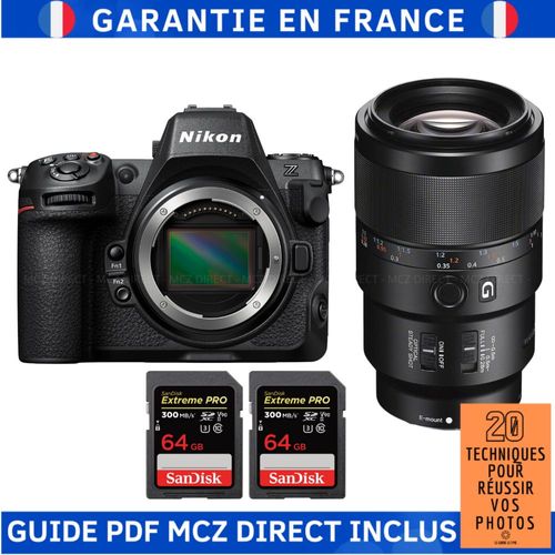Sony A7R V + FE 90mm f/2.8 Macro G OSS + 2 SanDisk 64GB Extreme PRO UHS-II SDXC 300 MB/s + Guide PDF MCZ DIRECT '20 TECHNIQUES POUR RÉUSSIR VOS PHOTOS'