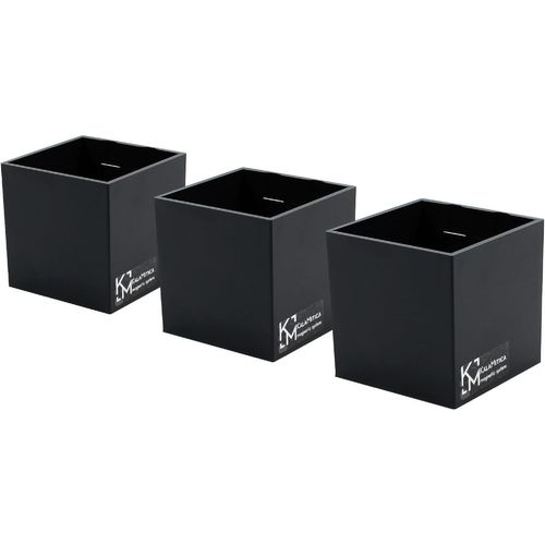 Lot De 3 Cubes Magnétiques De 6,5 Cm - Noir - Boîtes De Rangement Ou Cache-Pots Magnétiques Avec Aimant Puissant Pour Tableaux Magnétiques Muraux[KIT6511204]