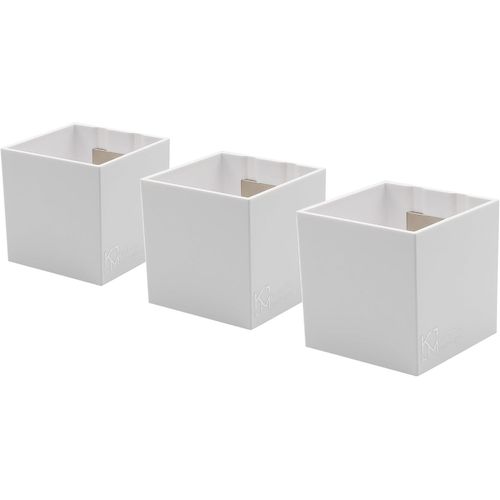 Lot De 3 Cubes Magnétiques De 6,5 Cm - Blanc - Boîtes De Rangement Ou Cache-Pots Magnétiques Avec Aimant Puissant Pour Tableaux Magnétiques Muraux[Kit6511211]