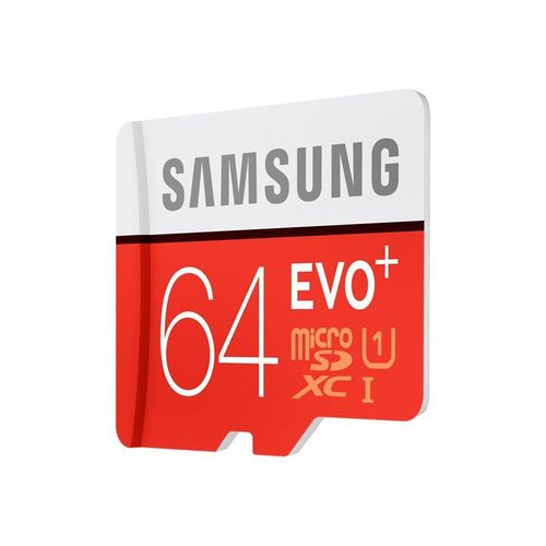 Samsung EVO+ MB-MC64DA - Carte mémoire flash (adaptateur microSDXC vers SD inclus(e)) - 64 Go - UHS Class 1 - microSDXC UHS-I