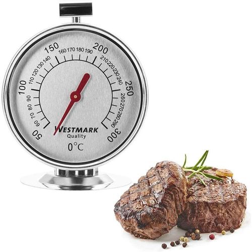 Thermomètre À Four, Plage De Mesure: +50°C Jusqu'À +300°C/ +122°F Jusqu'À +572°F, Acier Inoxydable, Argenté/Rouge, 12902260[KIT6511339]