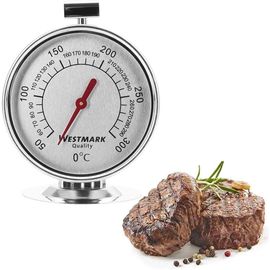 Thermomètre À Four, Plage De Mesure: +50°C Jusqu'À +300°C/ +122°F Jusqu'À +572°F, Acier Inoxydable, Argenté/Rouge, 12902260[KIT6511339]