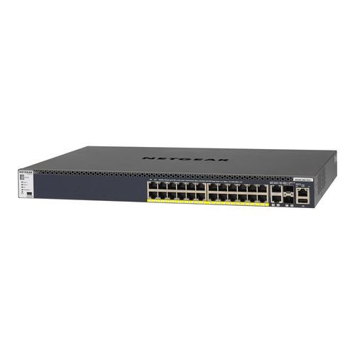 NETGEAR M4300-28G-PoE+ - Commutateur - C3 - Géré - 2 x 10/100/1000/10000 + 2 x 10 Gigabit SFP+ + 24 x 10/100/1000 (PoE+) - flux d'air de l'avant vers l'arrière - Montable sur rack - PoE+ (720 W)
