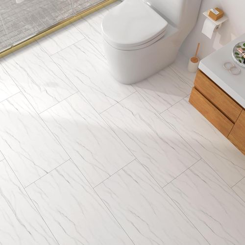 Dalle Pvc Adhesive Sol Effet Marbre 30X60Cm 5 Dalles Carrelage Autocollant Cuisine Mural Blanc Revêtement De Sol Pvc Imperméable Pour Salle De Bain[KIT6512441]