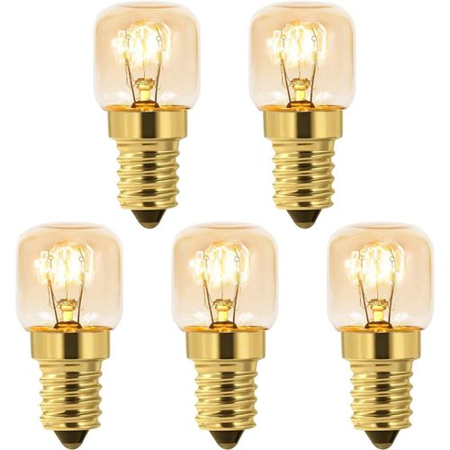 Lot De 5 Ampoule De Four E14 Dimmable, Edison E14 T22, Résistant Jusqu'à 300 Degrés, 2700k Blanc Chaud, 160lm, Ac 220v, Pour Four Frigo, Lampe De Sel, Four, Fours Grill[Kit6510142]