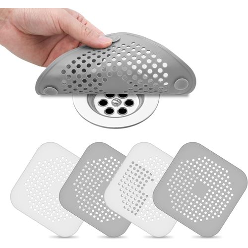 4 Pcs Protection De Drain De Silicone, Filtre Evier Avec Ventouse, Filtre De Couverture De Drain De Baignoire, Filtre À Cheveux Et Saletés Anti-Colmatage Pour Évier De Douche[KIT6511975]