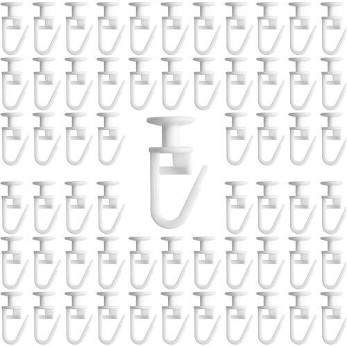 100Pcs Glisseur Pour Rail Rideau, Crochet Roulette, Accessoires De Roue De Poulie, Pour Type Rail (Blanc)[KIT6512028]