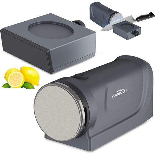 Aiguiseur Électrique À Rouleaux-Angle D'aiguisage Réglable Entre 15 Et 32 Degrés, Adapté Aux Couteaux De Cuisine, Permettent D'économiser Du Temps Et De L'énergie, Gris[Kit6512211]