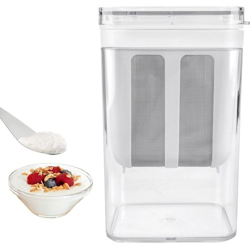 Fromage Frais, Passoire À Yaourt Avec Couvercle, Séparateur De Lactosérum, Tamis À Filtre Fin Réutilisable, Passoire À Yaourt À Mailles Fines De 1100 Ml, Yaourtière Pour Lait, Jus,[Kit6511039]