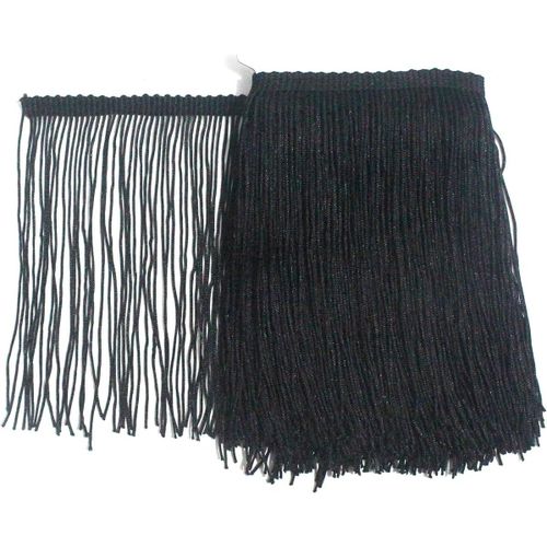 Ruban De Dentelle À Franges Noires De 4,6 M X 15 Cm De Large Pour Bricolage, Robe Latine, Vêtements, Accessoires De Scène, Ruban En Dentelle[Kit6512163]