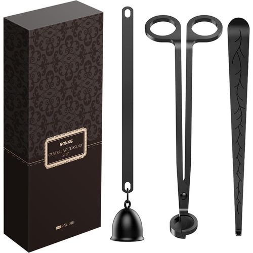 Ensemble D'accessoires De Bougie 3 En 1 Avec Coupe-Mèche, Éteignoir À Bougie, Crochet Plongeur À Mèche Avec Emballage Cadeau Pour Les Amateurs De Bougies[Kit6508889]