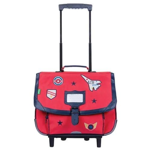 Tann's - Cartable à roulettes 38cm "Antoine" rouge - 12887