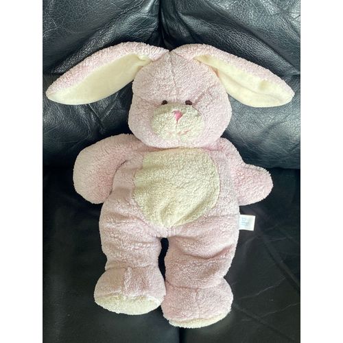 Grande peluche doudou lapin rose et blanc gipsy 40cm 