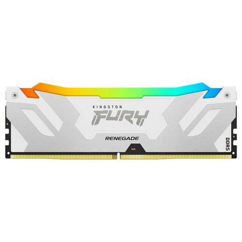 Kingston FURY Renegade RGB - DDR5 - module - 24 Go - DIMM 288 broches - 8000 MT/s / PC5-64000 - CL38 - 1.4 V - mémoire sans tampon - on-die ECC - blanc, argent