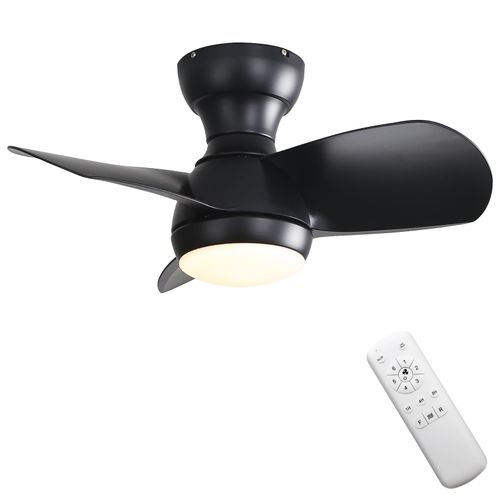 Ventilateur de Plafond avec Lumière LED 18W,Sofucor, Telecommande, Ø 58 cm, Silencieux, 6 Vitesses, Noir, 3 Températures de Couleur Dimmable