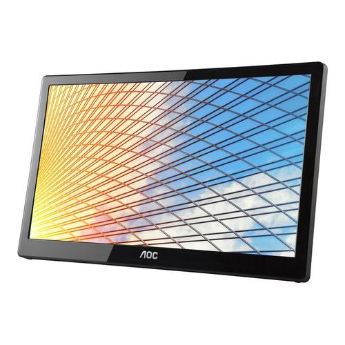 AOC E1659FWU - Écran LED - 15.6" - portable - 1366 x 768 @ 60 Hz - TN - 200 cd/m² - 500:1 - 5 ms - USB - noir piano brillant